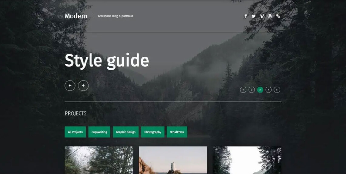 Screenshot of the Modern theme.